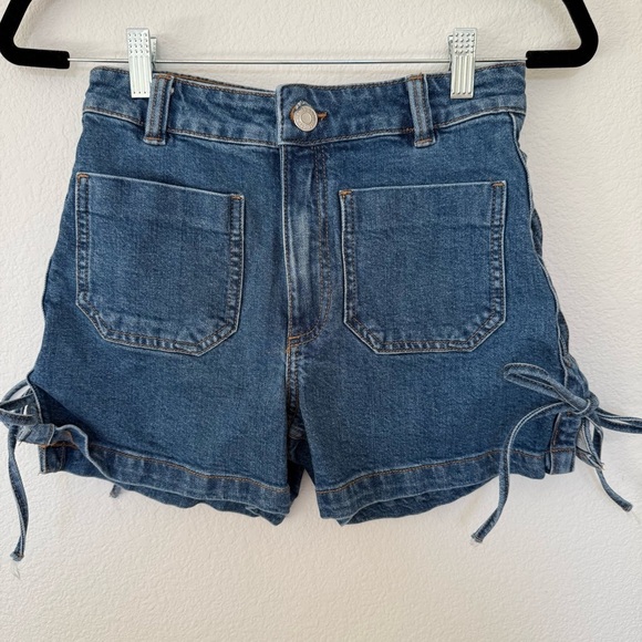 H&M Denim Shorts With Lacing Size 4 - Picture 7 of 10